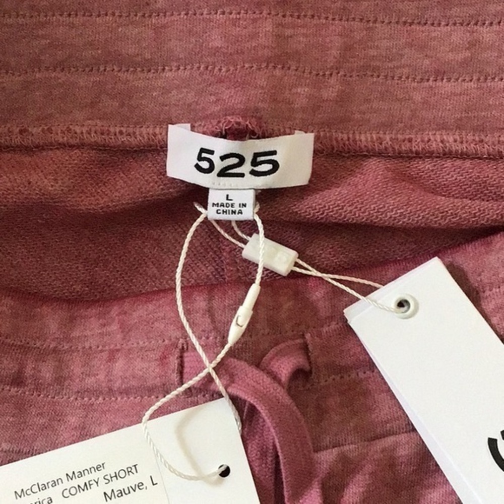 525 America Minimalist Mauve Seam Detail Pull-On Shorts Size Large Cottagecore - Picture 6 of 9